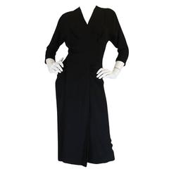 1950s Dorothy O'Hara Unusual Black Front Panel Dress 11