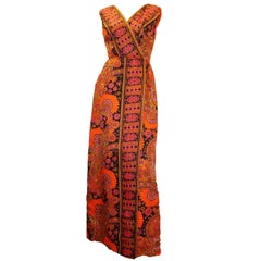 60s Paisley Print Maxi Dress