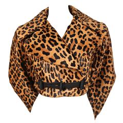 Vintage very rare AZZEDINE ALAIA leopard calf fur jacket - 1991