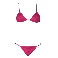 Gucci by Tom Ford  2004 Hot Pink Ruched Satin Bikini