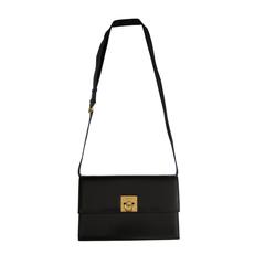 Celine Black Shoulder Clutch Golden Square Bag Vintage 1970s 