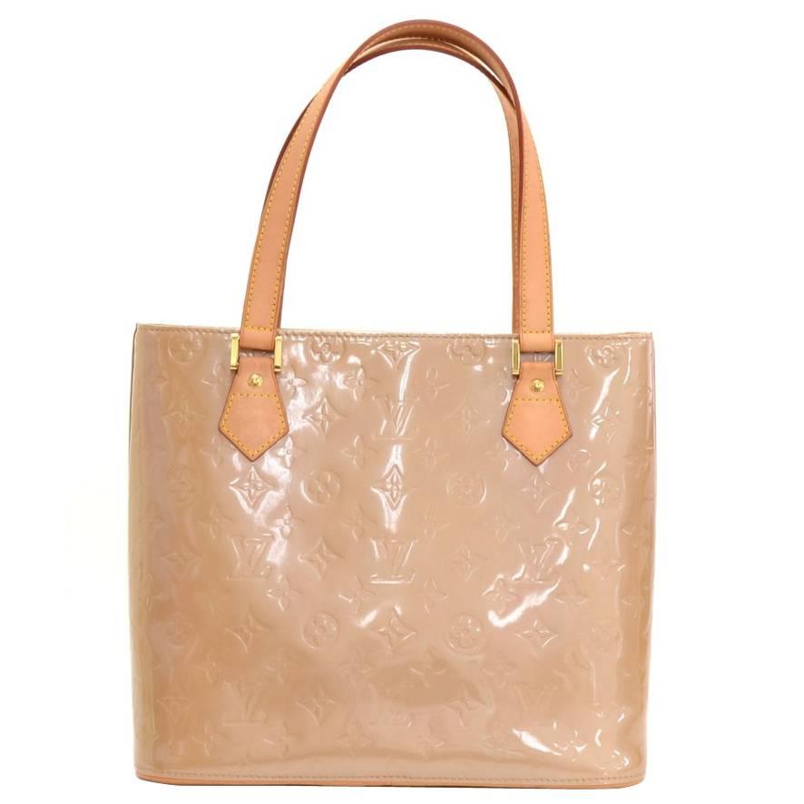 Louis Vuitton Houston Beige Noisette Vernis Leather Shoulder Bag