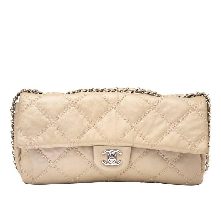 Chanel - East West Flap Bag - Serial Card, dustbag and Authenticated -  8.5/10 condition- lamb skin with gold hardware - $4800