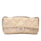 Chanel Gold East West Ultra Stitch Flap Bag at 1stDibs