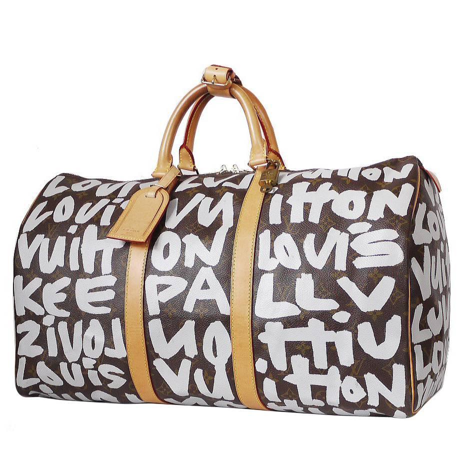 Louis Vuitton Monogram Graffiti Keepall 50 Travel Bag Rare at 1stdibs