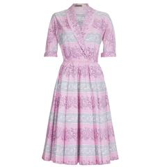 1950s Horrockses Cotton Leaf Print Dress 7