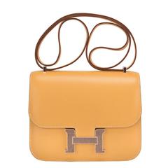 Hermes Paille Mini Constance 18cm Lizard H Closure