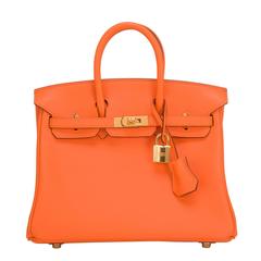 Hermes Orange Swift Birkin 25cm Gold Hardware