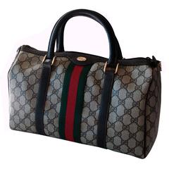 GUCCI Bag, Speedy Model, in Gray Monogram Canvas and Burgundy Patent  Leather For Sale at 1stDibs