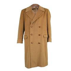 Valentino Uomo 1980s Men's Soft Wool Classic Retro Camel Overcoat