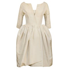 Early 1950's Dior Beige Silk Robe du Soir at 1stDibs | robe du soir dior,  robe dior