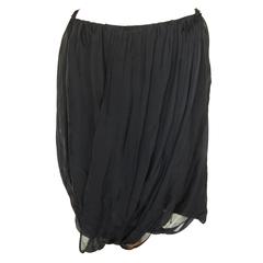 Tom Ford Gucci Black Silk Draped Skirt 2002 Collection 8