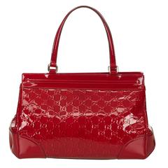 Gucci Red Patent Leather GG Handbag