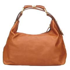 Vintage Gucci Brown Leather Horse Bit Hand Bag