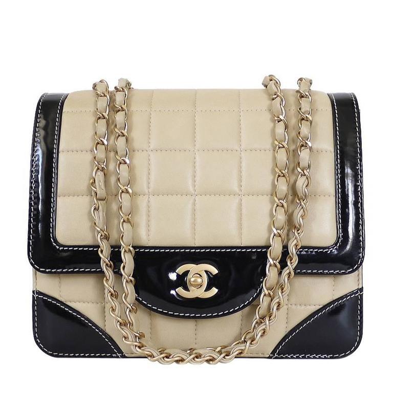 Chanel Bicolor Calfskin Classic Flap Shoulder Bag at 1stDibs