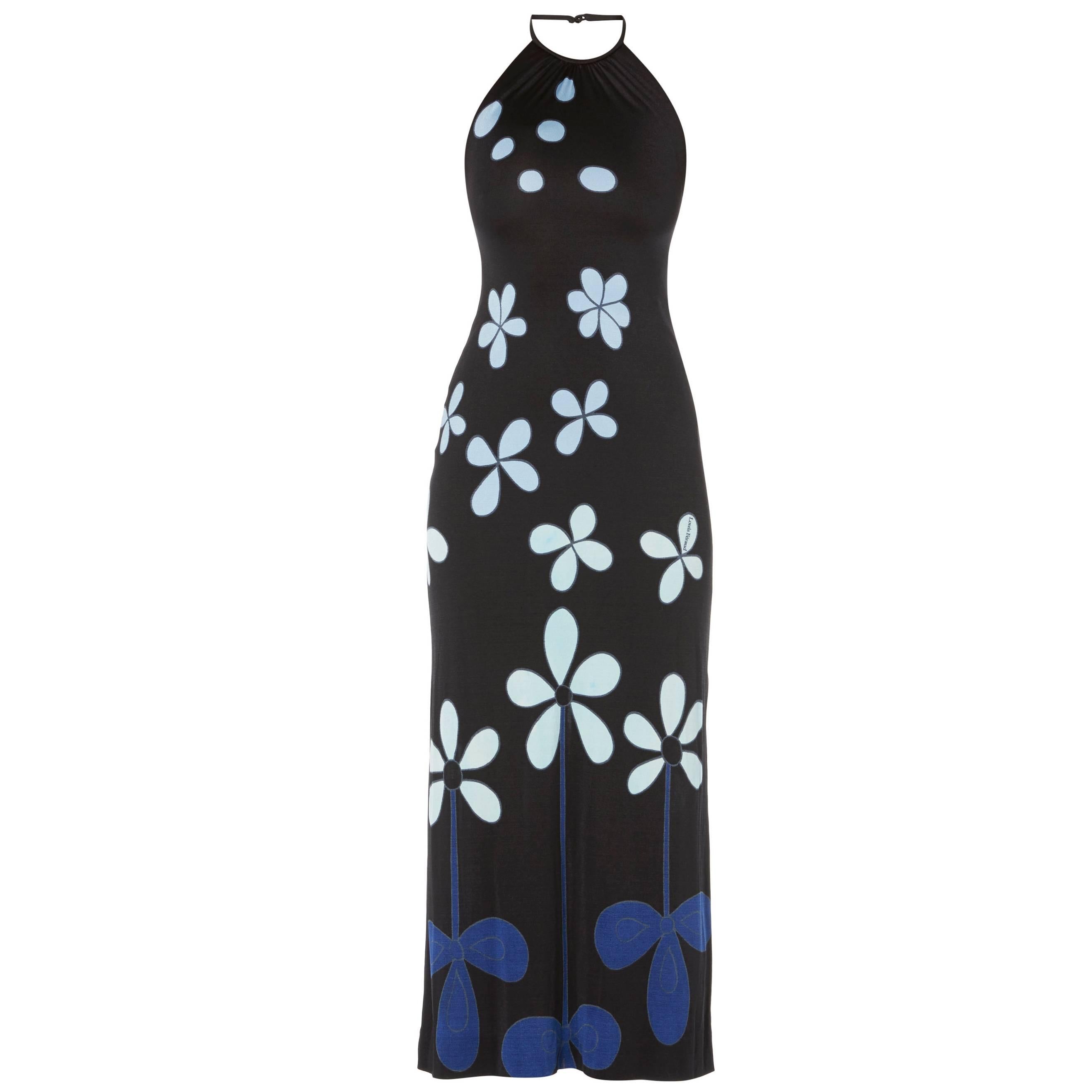 Louis Féraud Black & blue dress, circa 1970