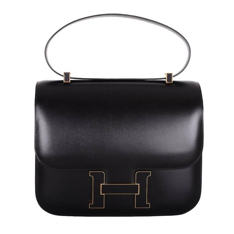 LIMITED EDITION Hermes Constance CARTABLE BLACK WITH GOLD HARDWARE ...