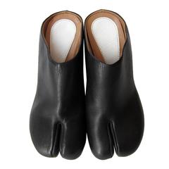 Martin Margiela Tabi Chaussures mules noires à semelles compensées à bouts fendus