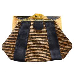 1920s Celluloid Fiber Clutch / Deco Handbag