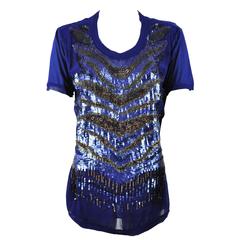 Roberto Sapphire Blue Embellished Top