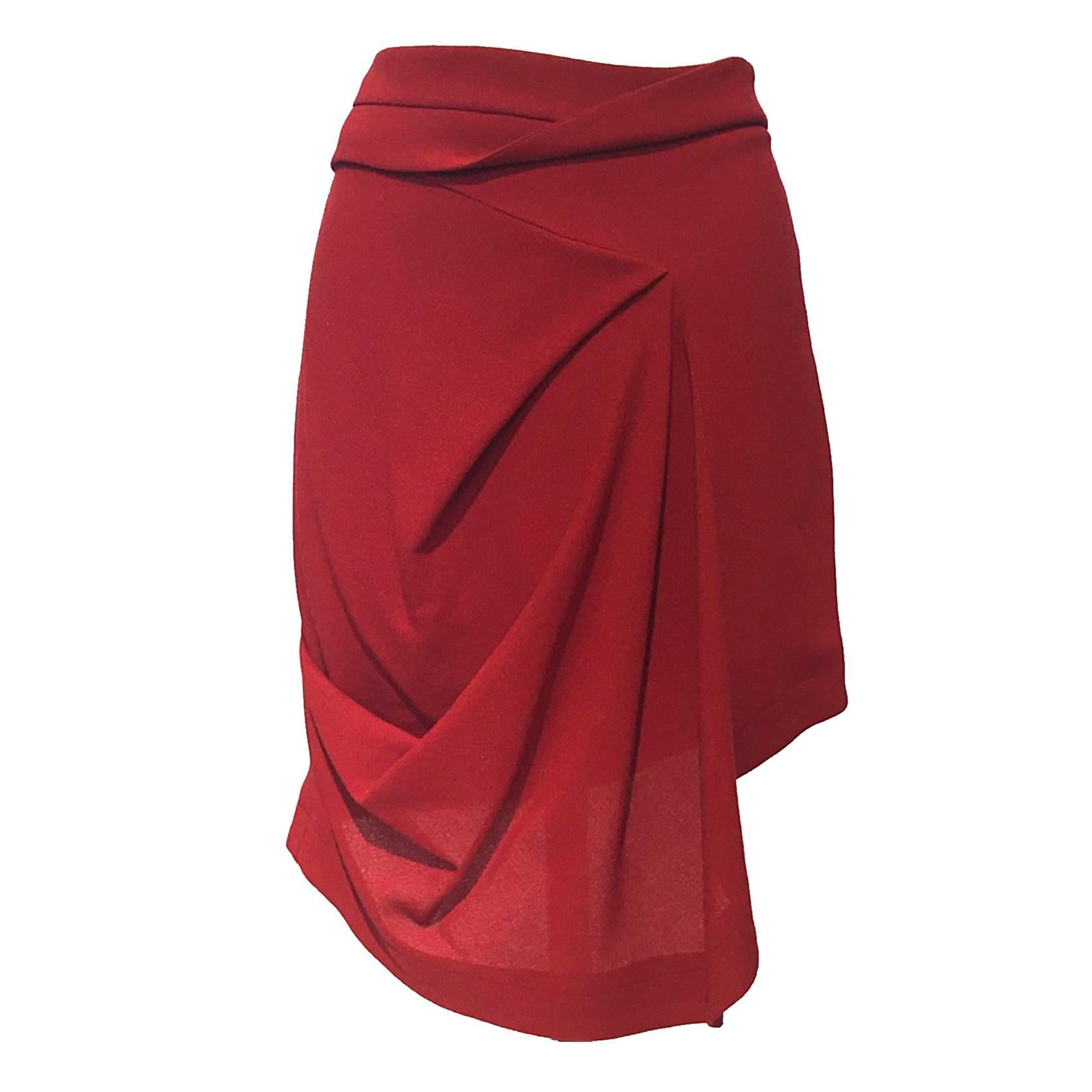 Balenciaga by Nicolas Ghesquiere Rust Skirt with asymmetrical front, Sz. S
