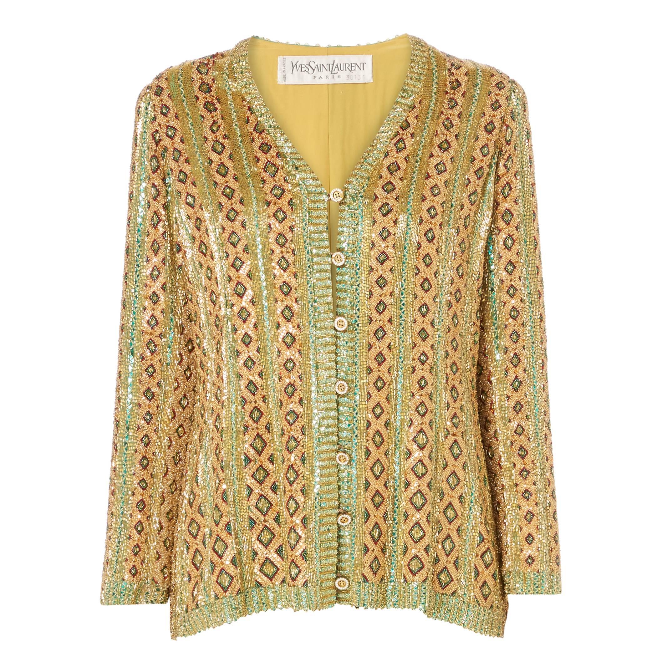 Yves Saint Laurent haute couture gold jacket, Spring/Summer 1973 For Sale