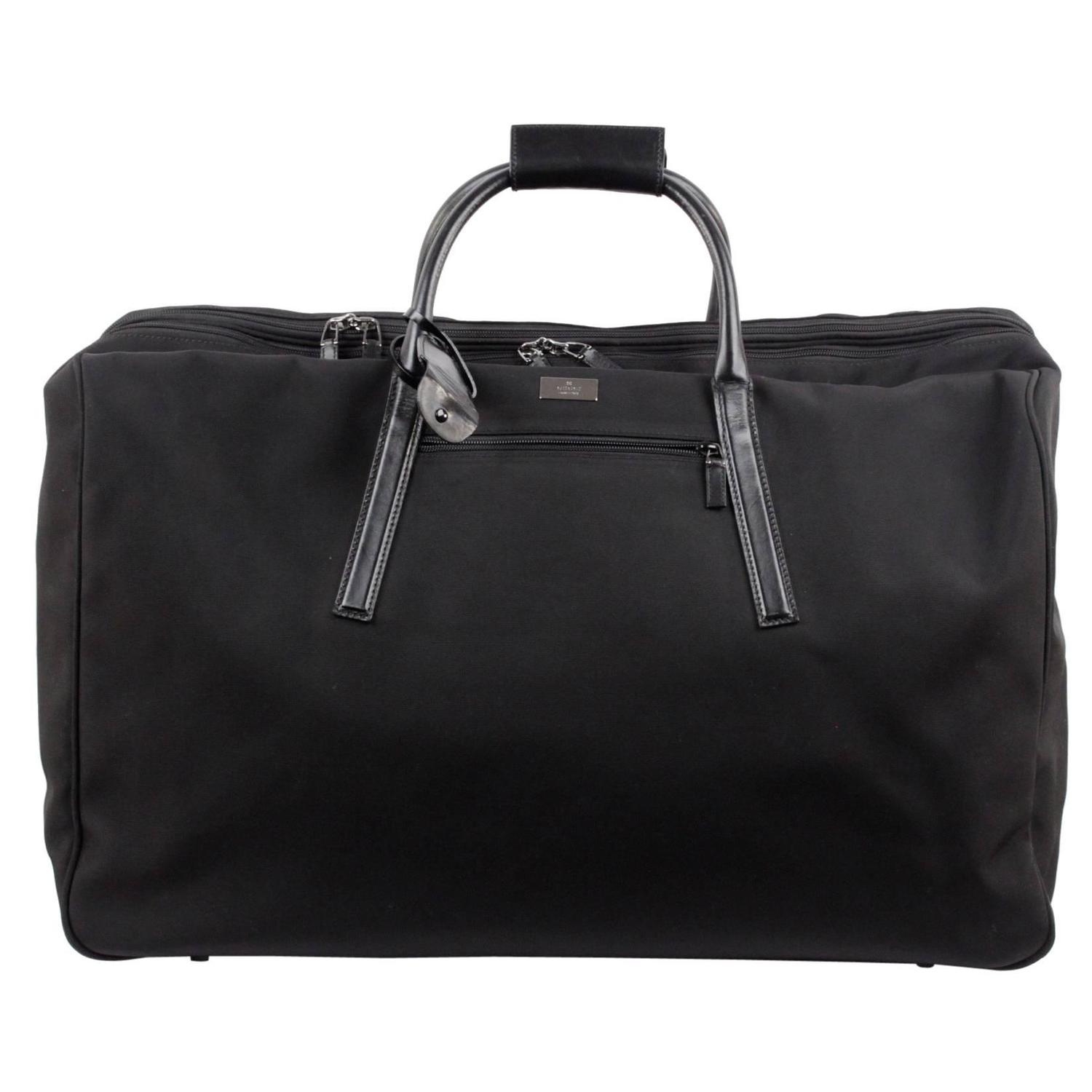 GUCCI Black Canvas Soft Sided SUITCASE Travel Bag LUGGAGE For Sale at