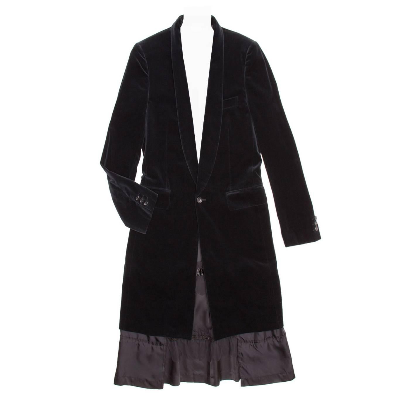 Comme des Garçons Black Velvet Coat For Sale