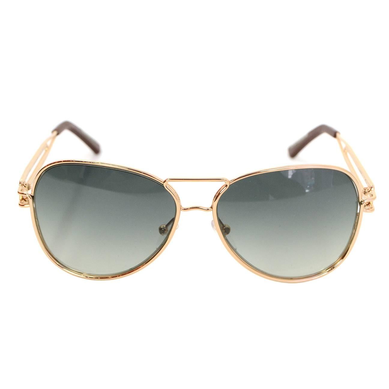 Roland Mouret Gold-Tone Aviator Sunglasses with Case