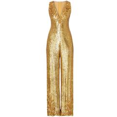 Balestra gold sequin jumpsuit, circa 1990