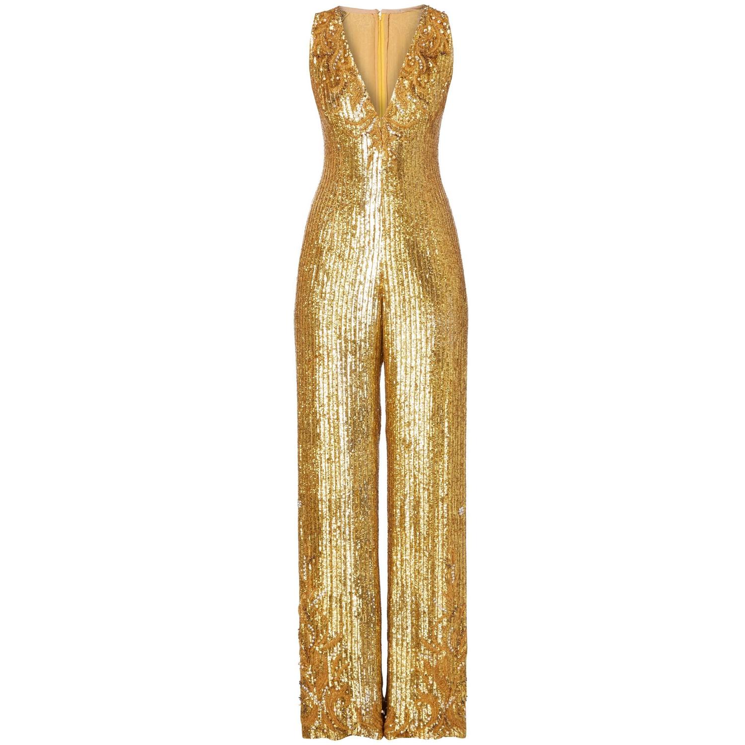 Balestra gold sequin jumpsuit, circa 1990 at 1stdibs
