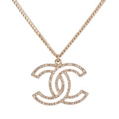 Chanel Limited Edition Swarovski Crystal Logo Cutout Pendant