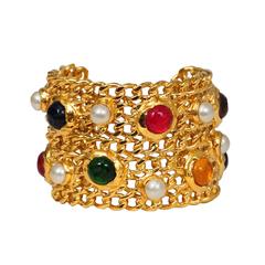 Chanel Pearl & Cabochon Cuff 7