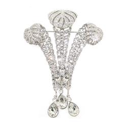Prince of Wales Feathers Crystal Brooch by Bill Skinner 