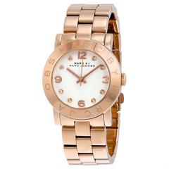 Marc by Marc Jacobs Amy White Dial Pink Gold-Tone Stainless Steel Ladies Watch M