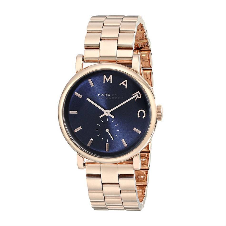 Marc by Marc Jacobs Baker Navy Dial Rose Gold-tone Steel Ladies Watch MBM3330 For Sale
