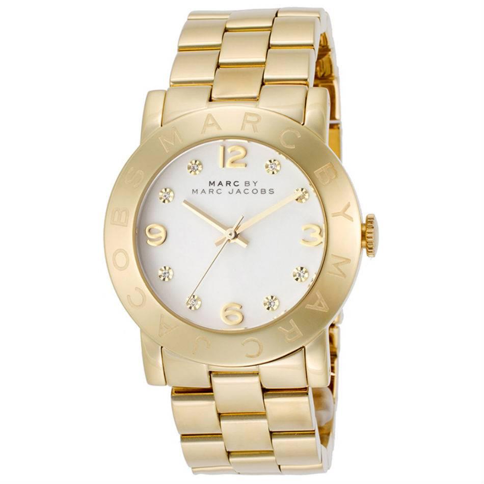 Marc by Marc Jacobs Amy White Dial Gold-Tone Stainless Steel Ladies Watch MBM305 For Sale
