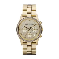 Marc by Marc Jacobs Henry Chronograph Champagne Dial Gold-plated Ladies Watch MB