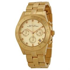 Marc by Marc Jacobs Blade Chronograph Gold Dial Gold-Tone Stainless Steel Ladies