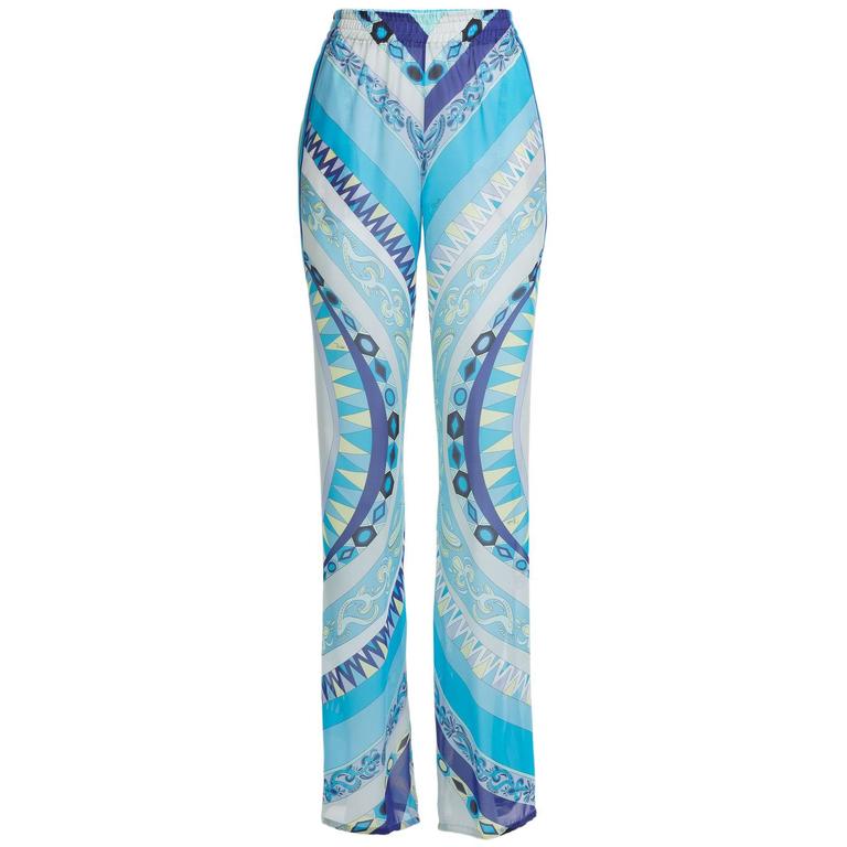 blue pattern pants