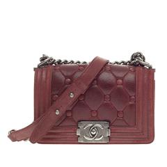 CHANEL Chesterfield Quilted Large Celtic Boy Flap Red CC Shoulder