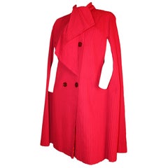 Retro 60s Magenta Double Breasted Cape 