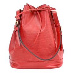 Louis Vuitton Noe Large Red Epi Leather Shoulder Bag