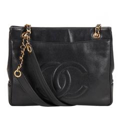 1990s Chanel Black Caviar Leather Vintage Timeless Shoulder Bag 1990s Chanel Black Caviar Leather Vintage Timeless Shoulder Bag