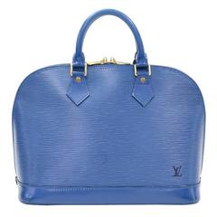1990s Louis Vuitton Blue Epi Leather Vintage Alma