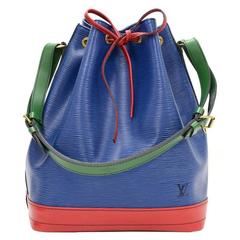 1990s Multicolour Blue, Green & Red Epi Leather Vintage Noé