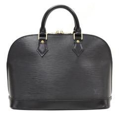 Retro 1990s Louis Vuitton Black Epi Leather Alma