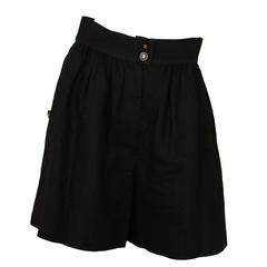 Chanel Black Linen Shorts Sz 38