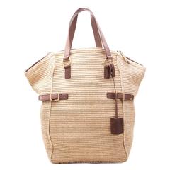 Yves Saint Laurent Beige Straw Downtown Tote
