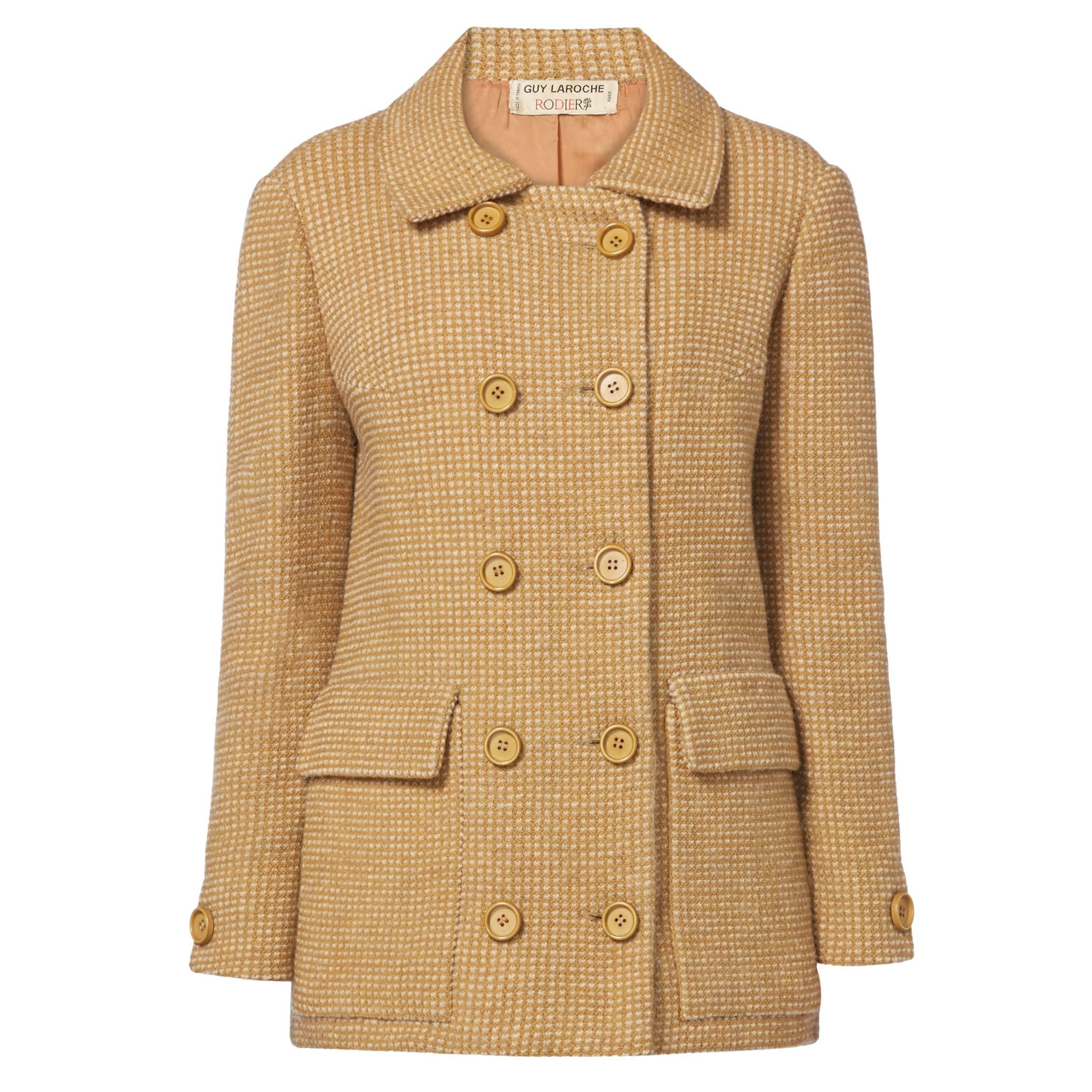 Guy Laroche brown tweed jacket, circa 1963 For Sale